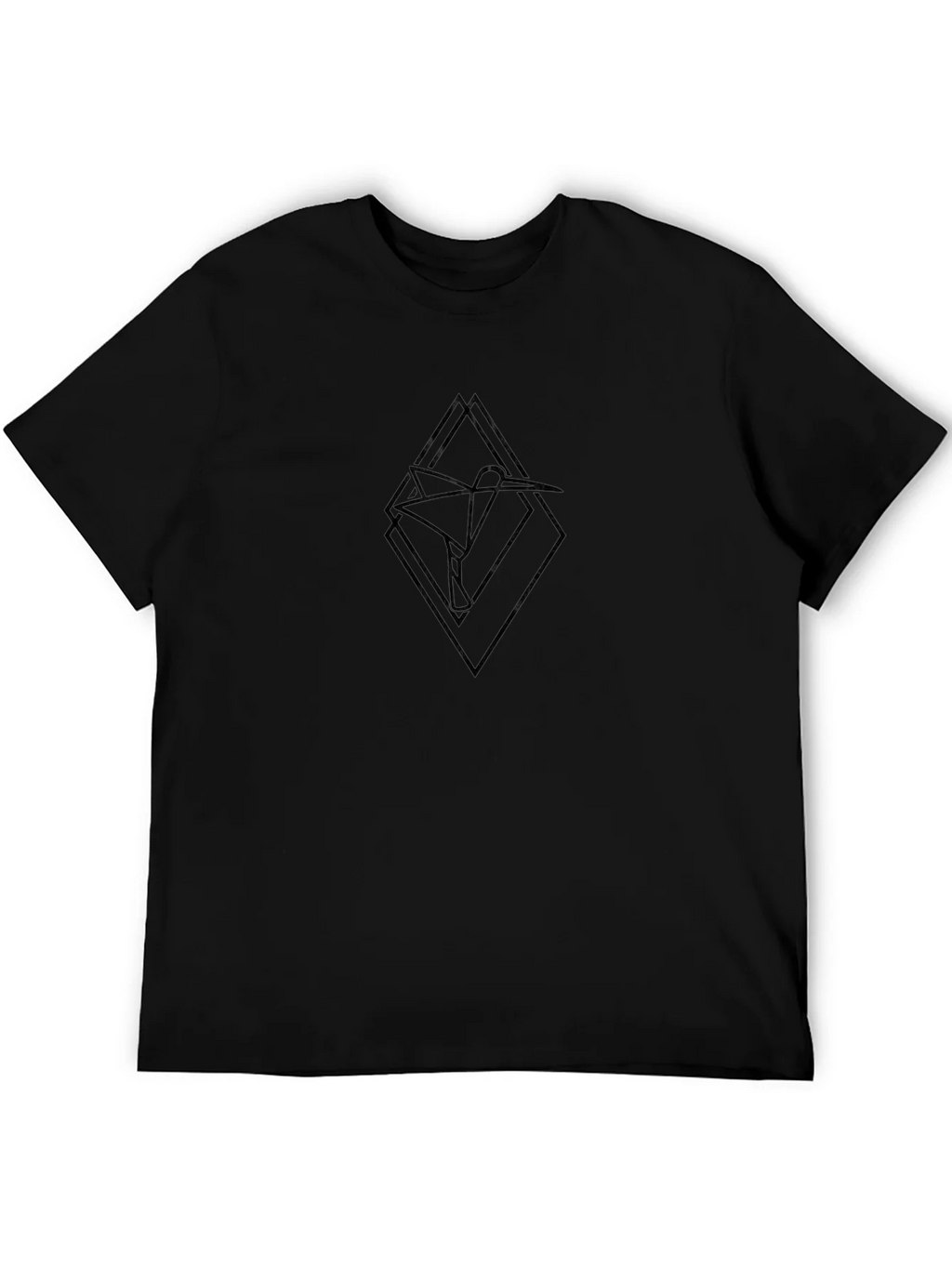 Black Hummingbird Geometric Graphic Tee - Modern Minimalist product image 4