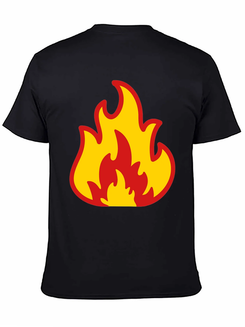 Bold Flame Graphic Tee - Black Cotton T-Shirt product image 1