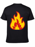Bold Flame Graphic Tee - Black Cotton T-Shirt product image 1
