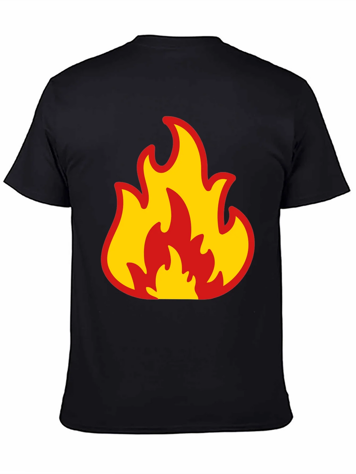 Bold Flame Graphic Tee - Black Cotton T-Shirt product image 1