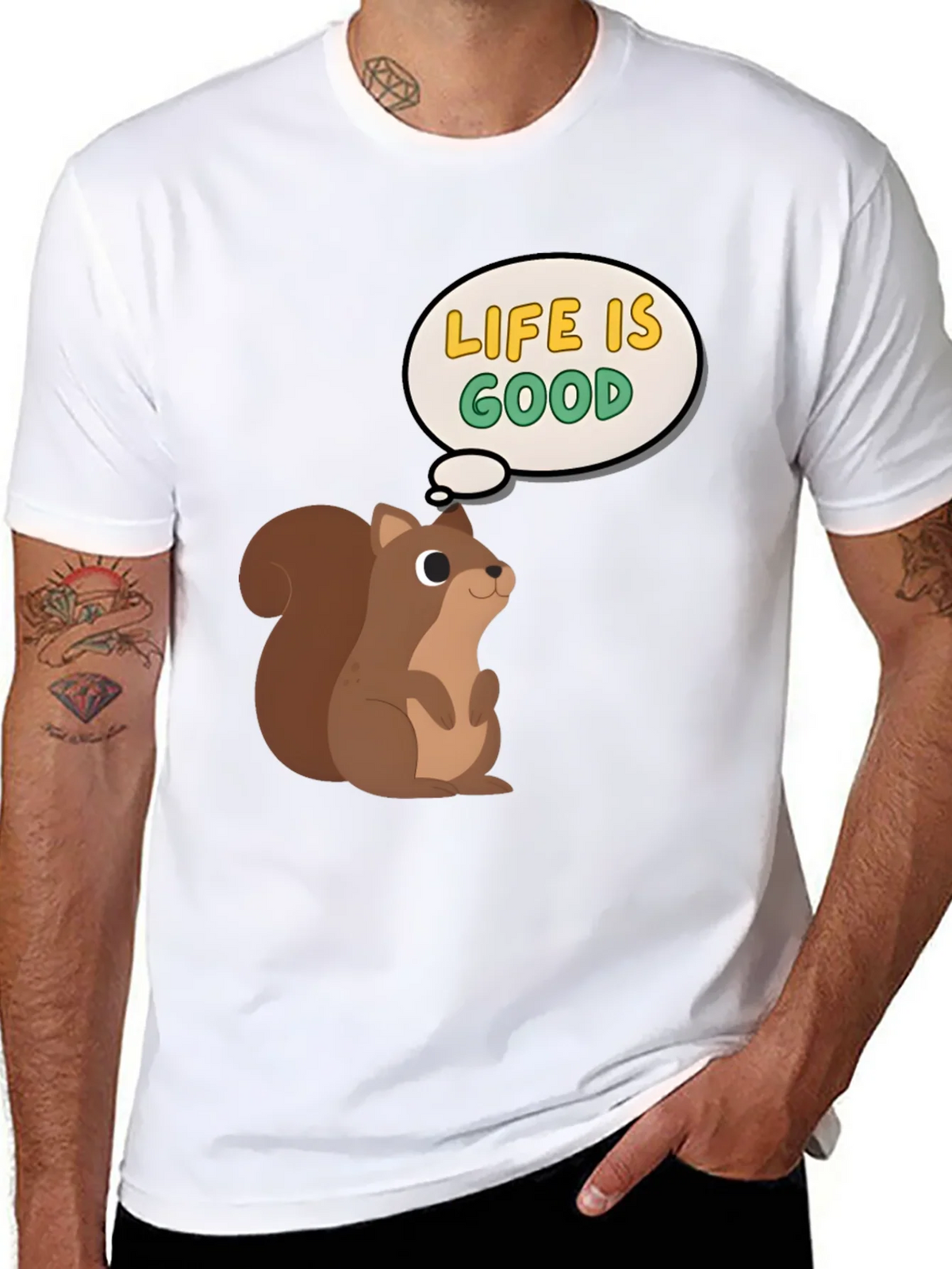 Life Is Good Squirrel Graphic Tee - Mens Black T-Shirt product image 1