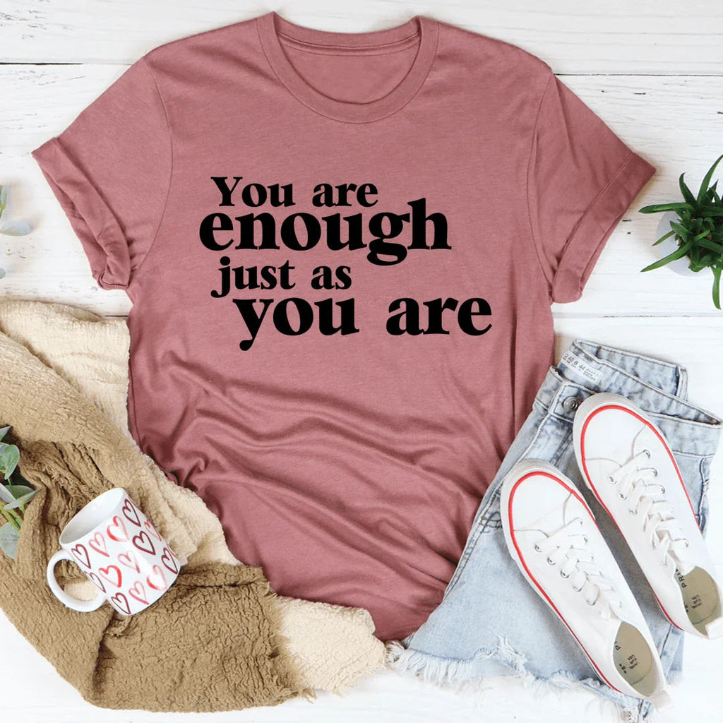 Inspirational Self-Love Crewneck Tee – \"You Are Enough product image 2
