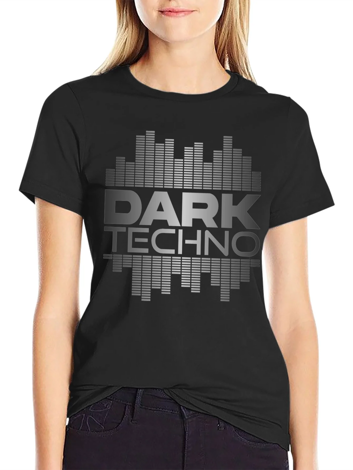 Dark Techno Graphic Print Black T-Shirt product image 2