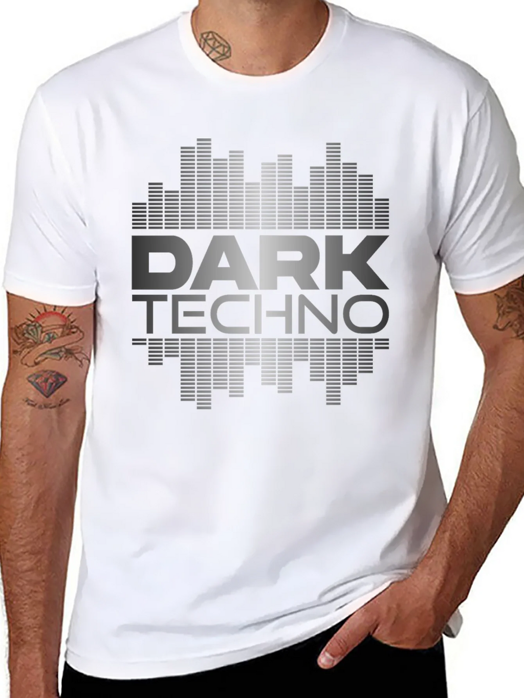 Dark Techno Graphic Print Black T-Shirt product image 6