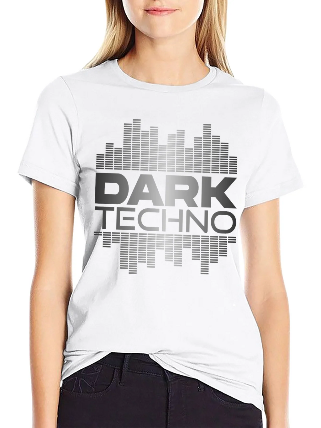 Dark Techno Graphic Print Black T-Shirt product image 7