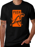 Push Harder Dog Graphic Black T-Shirt product image 1