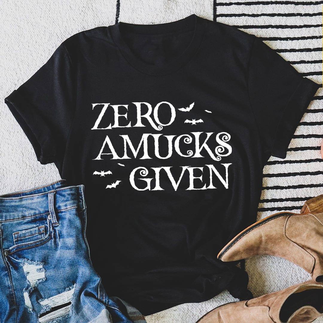 Halloween Witch Spooky Graphic Tee – "Zero Amucks Given" product image 3