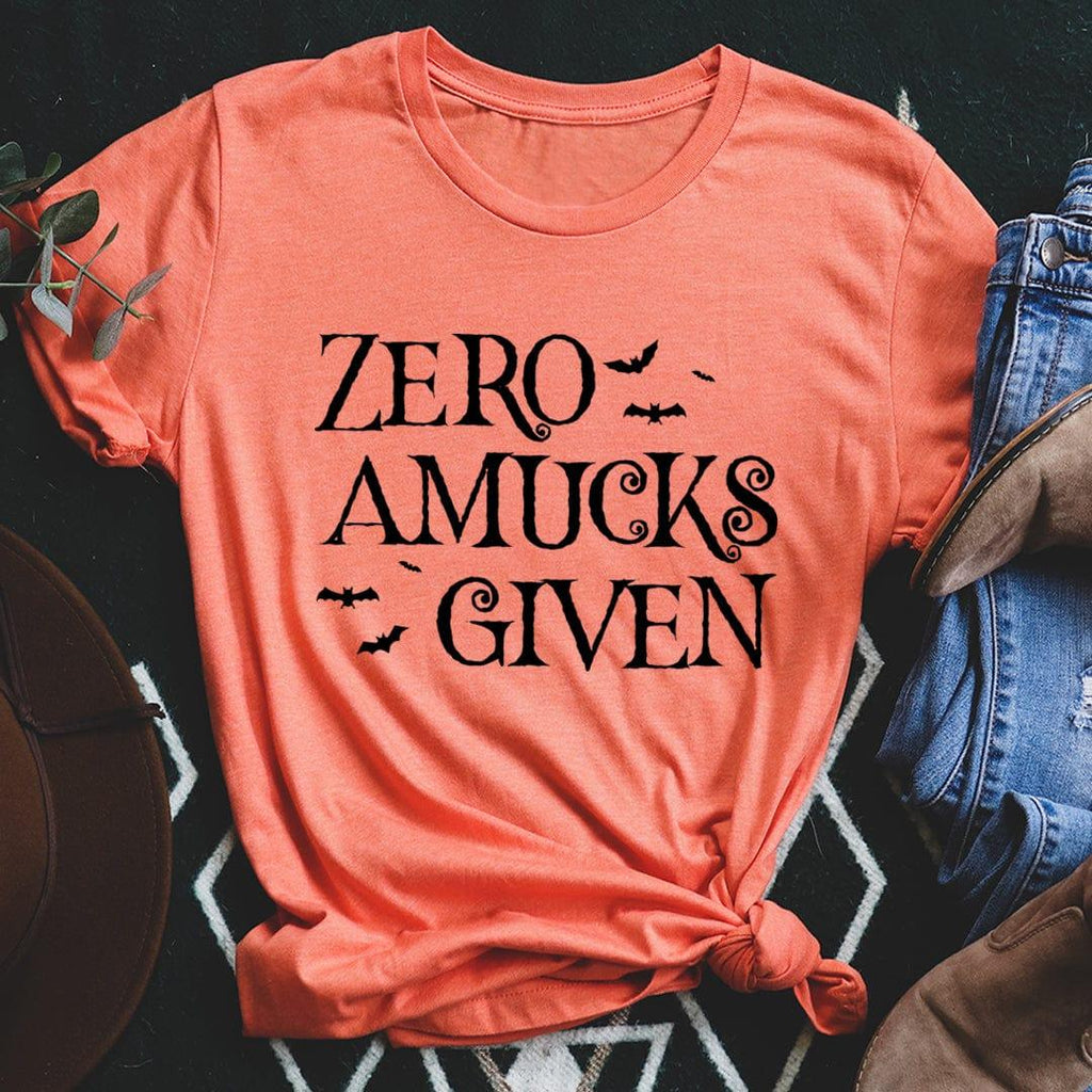 Halloween Witch Spooky Graphic Tee – "Zero Amucks Given" product image 2
