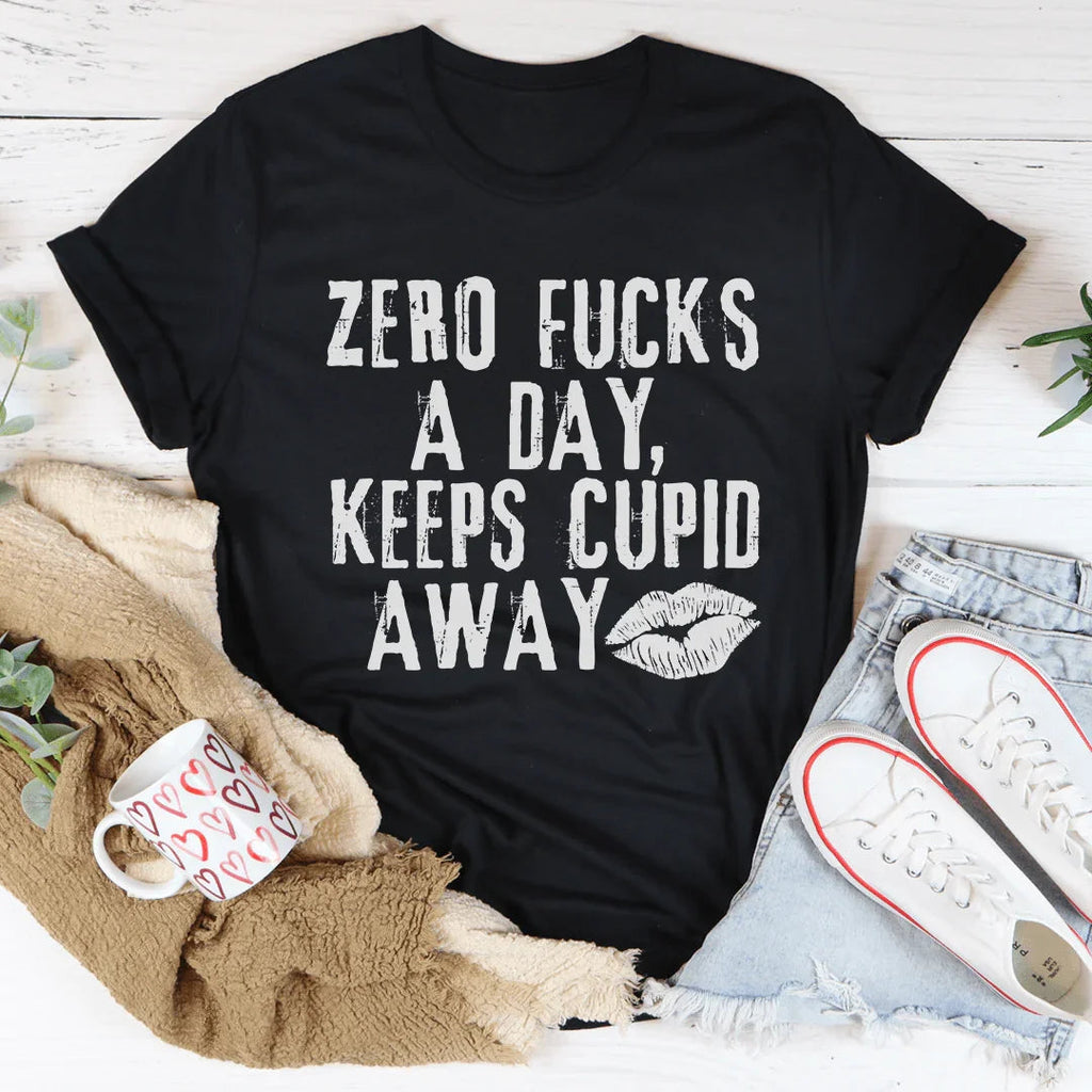 Zero Fs A Day Keeps Cupid Away Tee product image 4