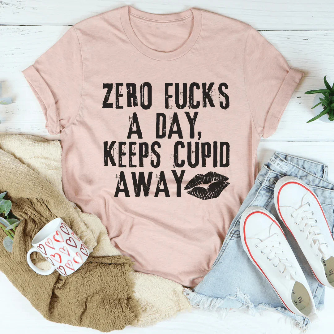 Zero Fs A Day Keeps Cupid Away Tee product image 2
