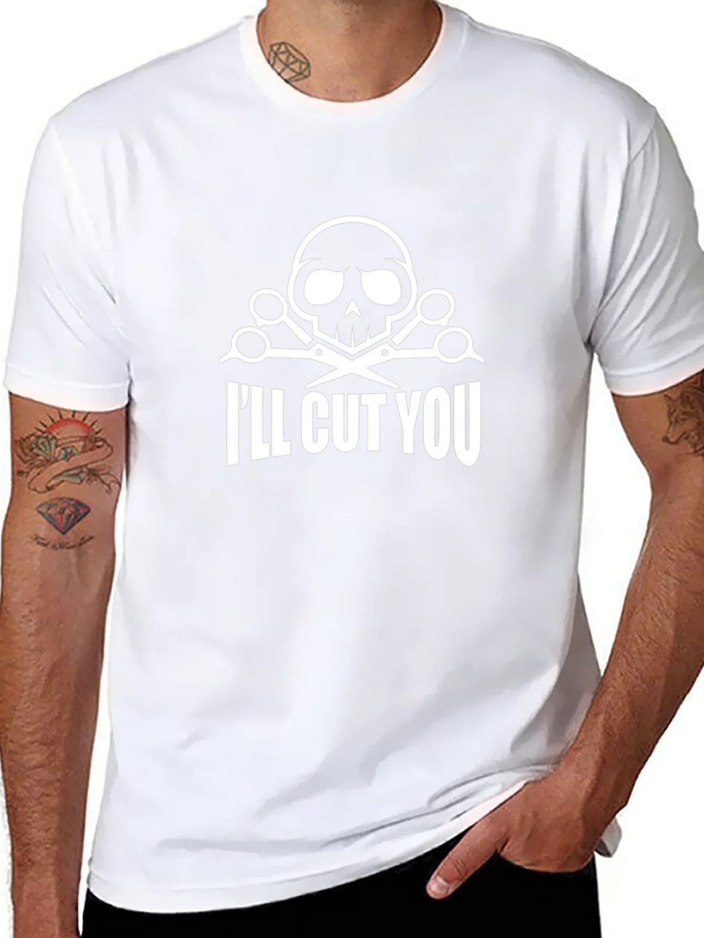Skull & Scissors Graphic T-Shirt - Ill Cut You product image 7