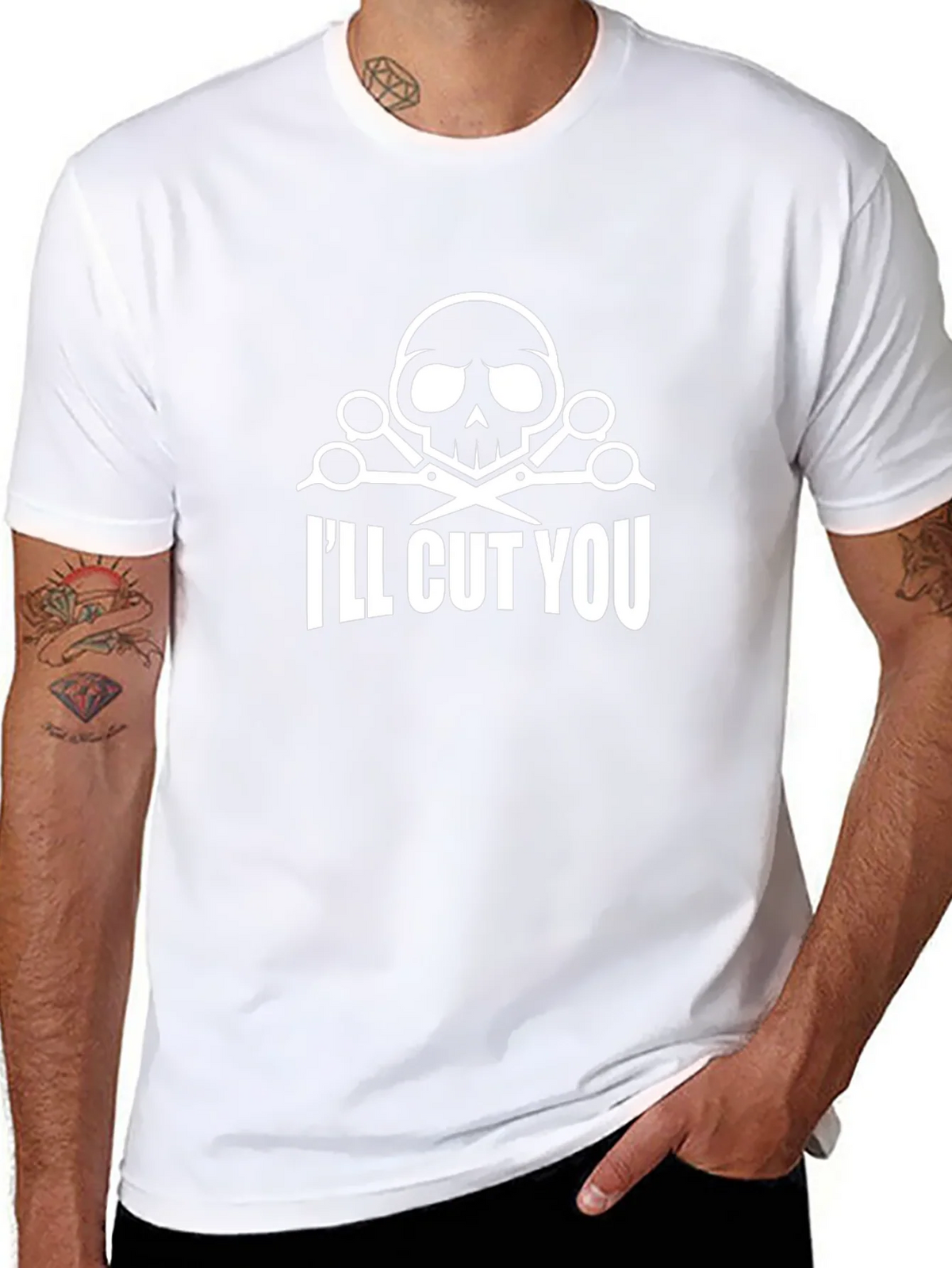 Skull & Scissors Graphic T-Shirt - Ill Cut You product image 7