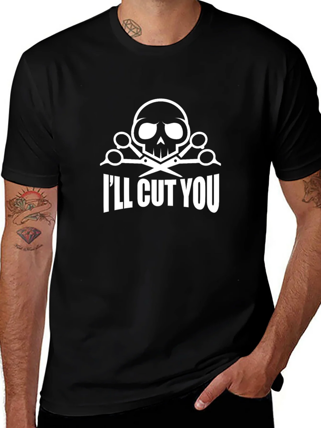 Skull & Scissors Graphic T-Shirt - Ill Cut You product image 1