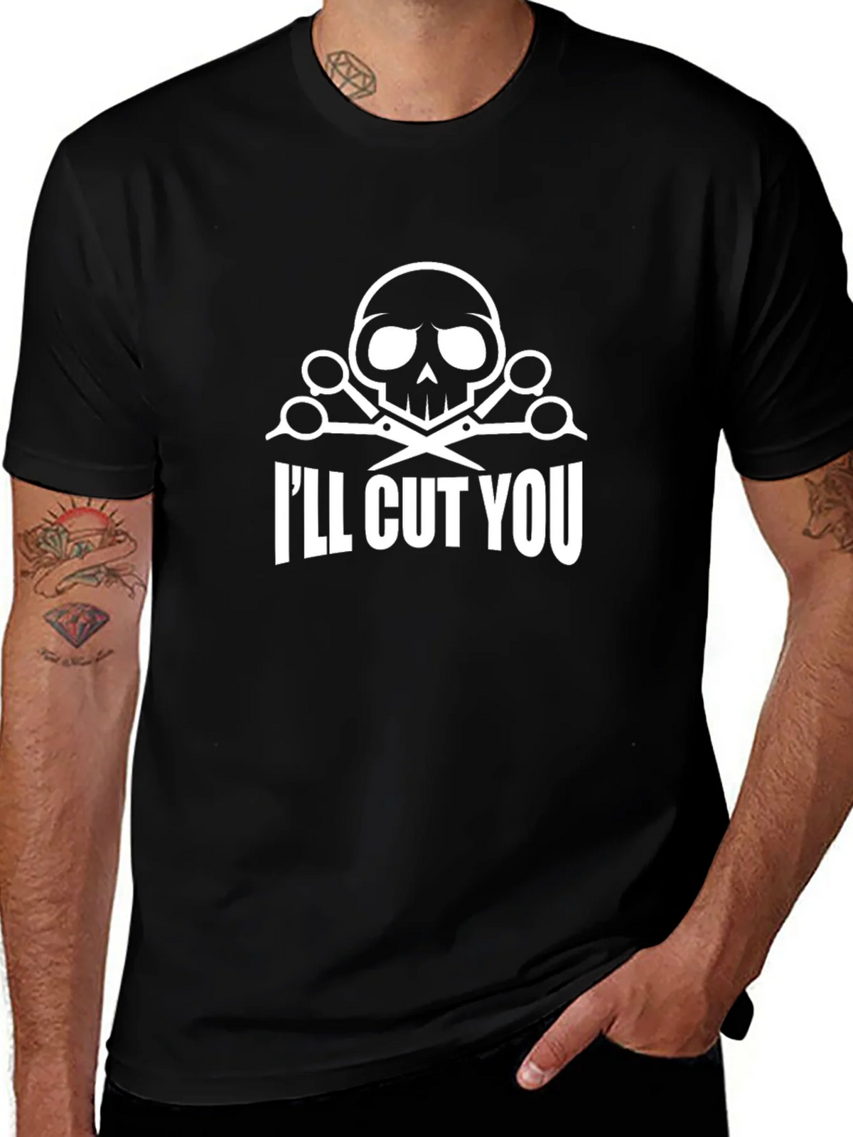 Skull & Scissors Graphic T-Shirt - Ill Cut You product image 1