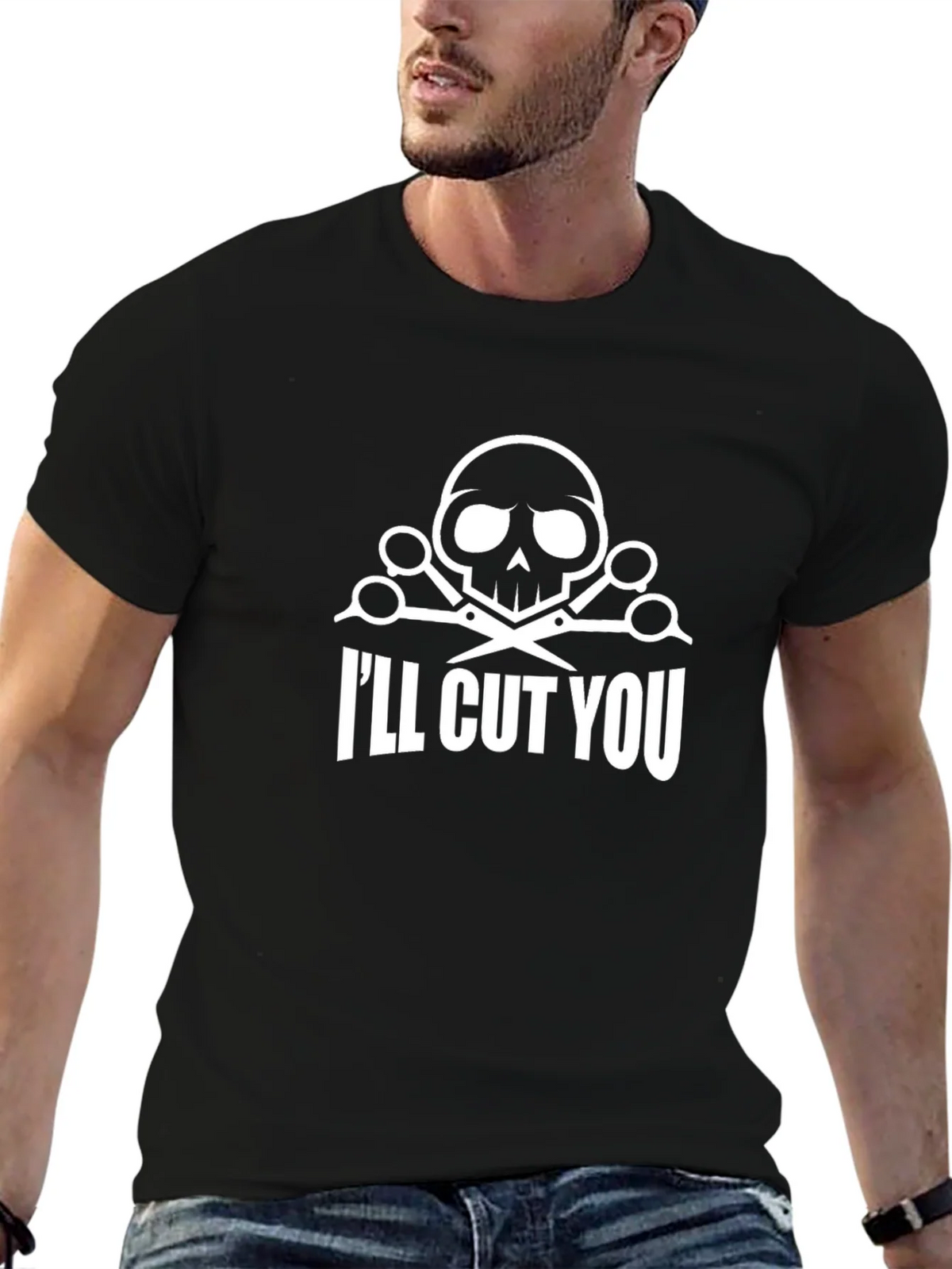 Skull & Scissors Graphic T-Shirt - Ill Cut You product image 6