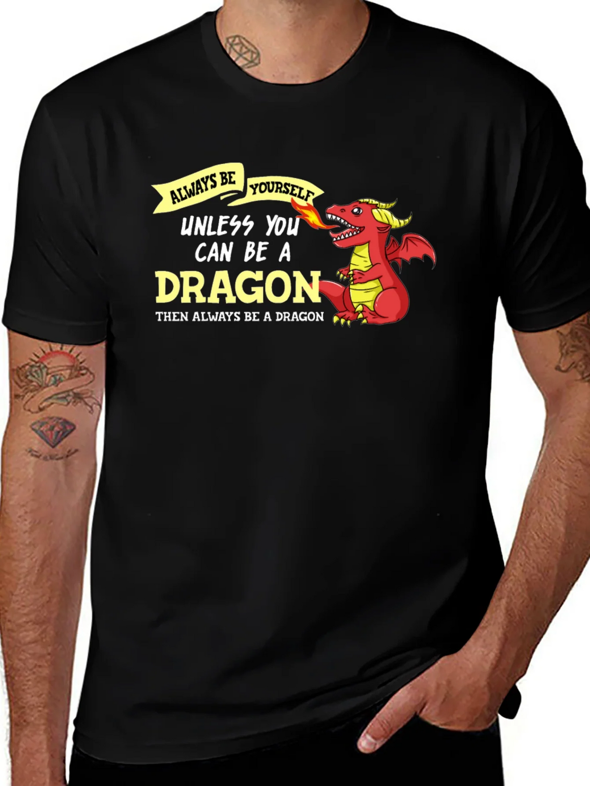 Always Be Yourself Dragon Graphic Tee - Black product image 1