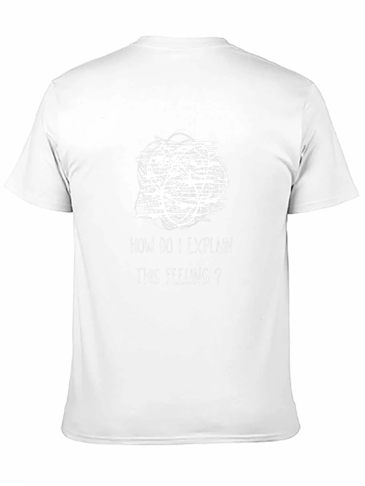 Expressive Mens Black T-Shirt: Confused Feelings Design product image 9